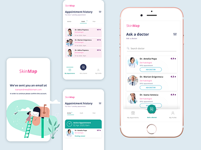 TeleMed app app design application appointment ask design detmatology illustration medical telemedicine ui ui ux uidesign ux