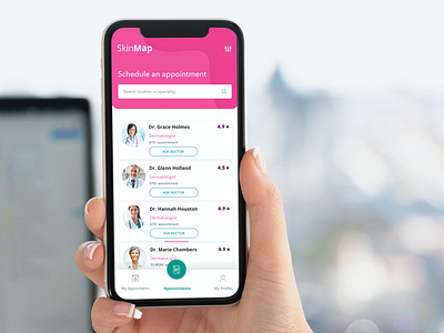 SkinMap Medical App app app design application appointment feed medical pink schedule ui uidesign ux