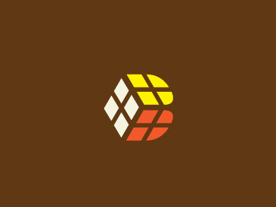 70's Mark for Logo 70s letter b logo mark retro rubix cube vintage