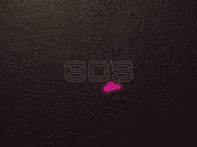 80's Miami bar 305 80s bar branding logo miami neon sign vintage
