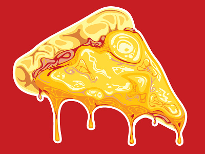 XL Slice pizza sticker vector