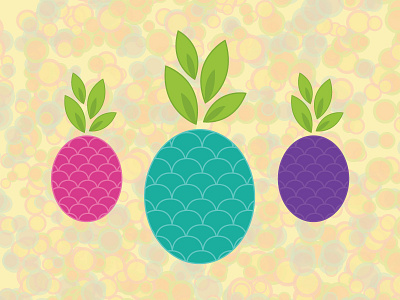 Dragon Pineapples illustration illustrator pineapple pink purple random turquoise