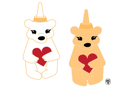 Honey Bear bear heart honey honey bear illustrator tattoo valentines