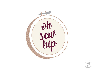Oh Sew Hip Logo craft embroidery hoop illustrator logo design logos sew sewing
