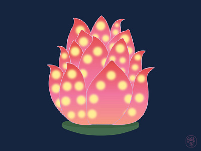 Lotus Lantern flower illustration illustrator lantern lights lotus pink