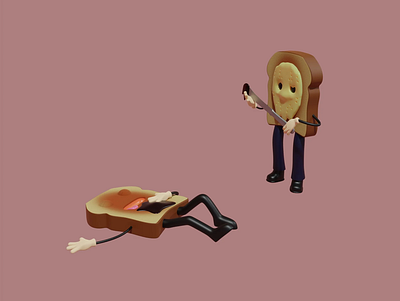 You're Toast 3d character design graphic design illustration