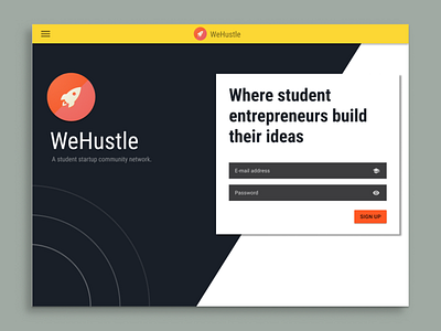 Daily UI 001 | Sign-up Page landing page social startup students