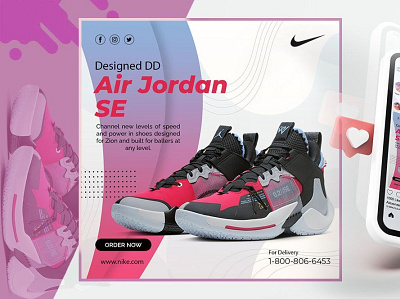 Post Insta Nike Air Jordan ADS design graphic design