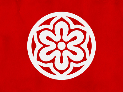 Flower in Japanese style branding icon illustration logo logotype mark minimal symbol vector