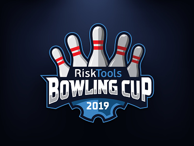 RiskTools Bowling Cup bowling bowling pin esport logo esports logo mark mascot