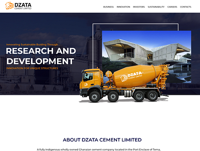 Website UX/UI Design for Dzata Cement Ltd - Desktop View graphic design prototype ux design website uxui design