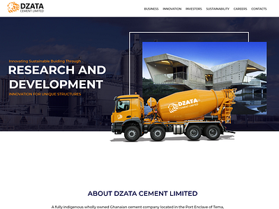 Website UX/UI Design for Dzata Cement Ltd - Desktop View