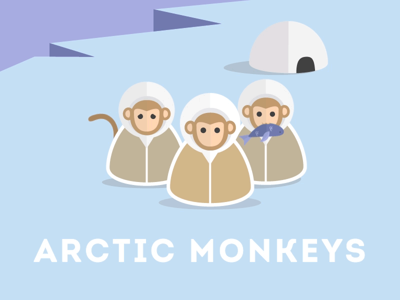 Arctic Monkeys animation arctic arctic monkeys cold design gif ice igloo illustration literal band monkeys narwhal