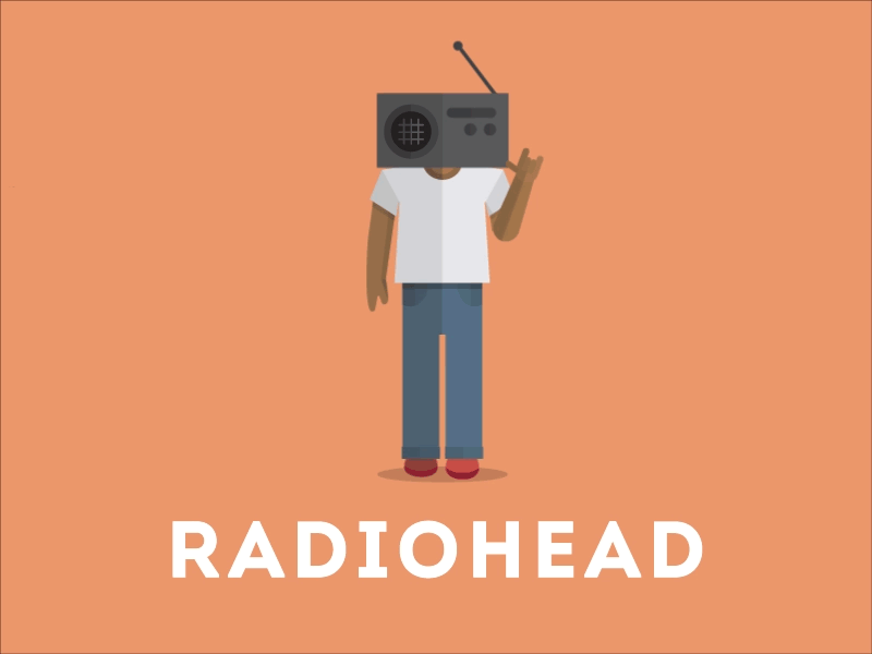 Radiohead animation dance design gif head illustration literal band motion graphics music radio radiohead