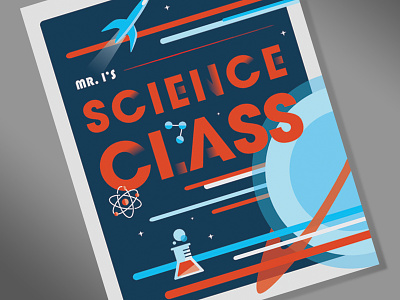 Retro Poster Design design layout poster retro science teacher