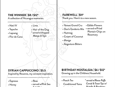 Austin Childress Farewell Menu carabellocoffee cartoon illustration coffee design menu typogaphy