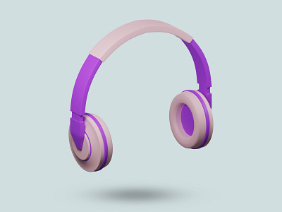 Minimalist music headphone icon is good to use for app design. 3d app clean cute graphic design headphone music speaker ui