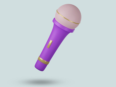 Minimalist music microphone icon 3d clean cute design graphic design illustration microphone modern music