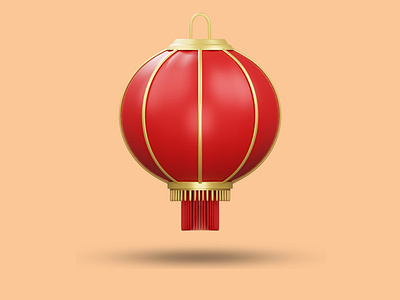 Minimalism 3d icon lantern chinese.