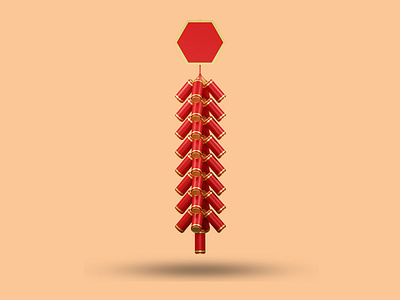 3D firecracker minimalism icon.
