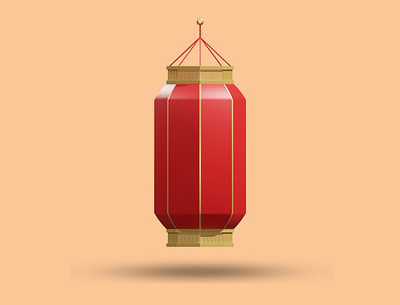 3D red lantern minimalism icon. 3d app chinese clean cny cute design graphic design illustration lantern modern red ui