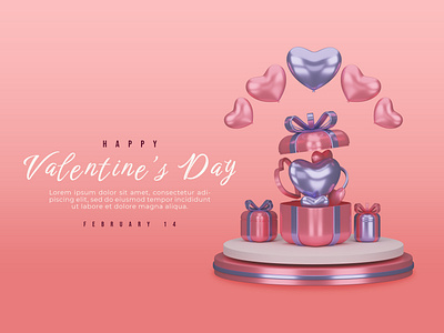 Happy valentine's day with 3d render