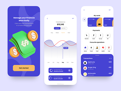 Banking App Concept app app design banking app design graphic design illustration landing page money management app design ui ux