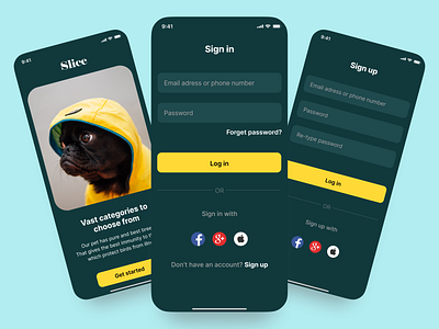 Pet Shop App - Sign in / sign up interaction UI Design