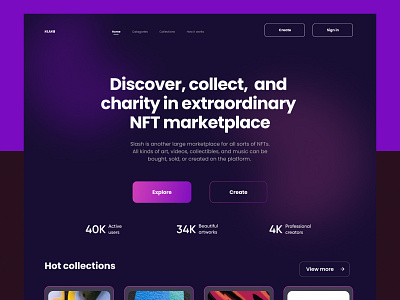 NFT marketplace Website landing Page