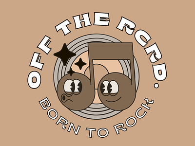Off the Rcrd. | Born to Rock beige branding design graphic design illustration logo music typography ui vector vintage vintage music