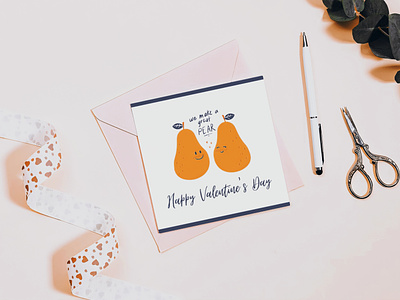 Valentine's Day Card cute cute illustration design graphic design illustration love pear perfect pear valentine valentines day