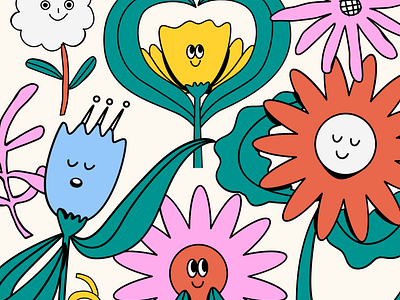 Colorful Flowers Illustration