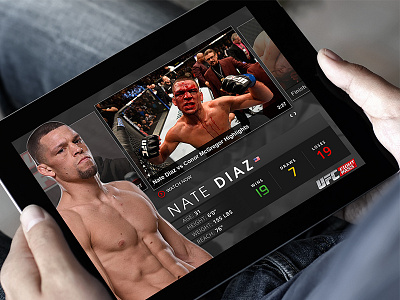 Fight Pass Concept Mock app art digital fight fighter stats ufc ui ux