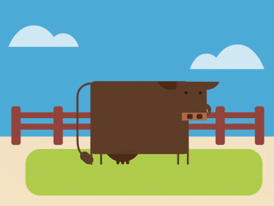 Brown Cow 2d animation brown cow cow farm simple shapes
