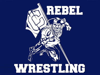 Columbine Rebel Wrestling team mascot character design columbine logo mascot vector wrestling
