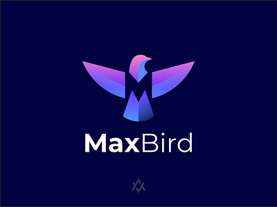 Max Bird Logo animal app bird branding eagle geometric gradient logo graphic design icon logo logos modern vector