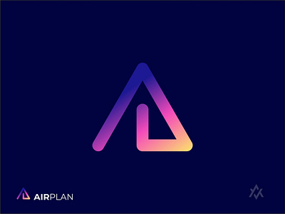 AirPLan Logo 3d airplane app branding design geometric gradient logo graphic design icon lettermark logo logoinspiration ui