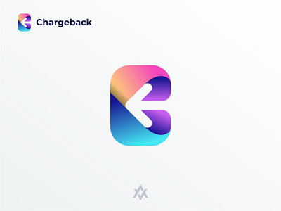 Chargeback app branding chargeback digital geometric gradient logo graphic design icon lettermark logo modern technology vector visualidentity