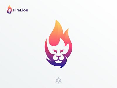 Fire Lion Logo animal brandidentity branding gradient logo graphic design illustration lion logo vector visualidentity