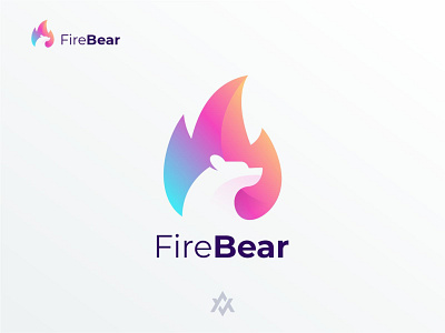 Fire Bear app bear brand identity branding colorful dual meaning logo fire gradient logo graphic design icon logo logo inspiration ui ux vector