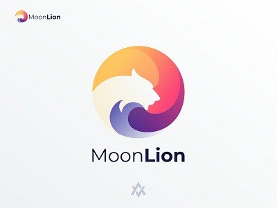 MoonLion animal logo brand identity branding digital gradient logo graphic design lion logo modern moon technology trend 2022 visual identity