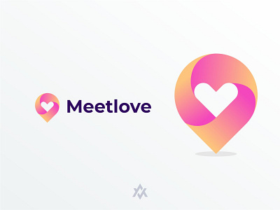 Meetlove app branding chat gradient logo graphic design icon illustration livechat logo love meet meetup trend 2022 vector video visual identity