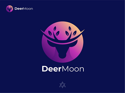 Deer Moon animal branding deer gradient logo graphic design illustration logo moon motion graphics vector