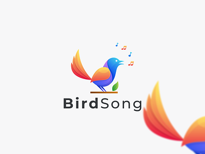 Bird Song Logo animal beautiful bird branding bussines colorful gradient logo graphic design icon logo modern music song vector voice