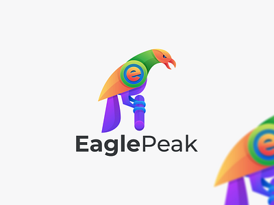 Eagle Peak Logo animal brand identity branding colorful eagle flying gradient logo graphic design icon logo minimalist modern packaging technology vector visual identity