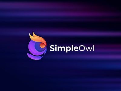 Simple Owl Logo animal app bird brand identity branding colorful digital gradient logo graphic design icon illustration logo modern night owl vector visual identity
