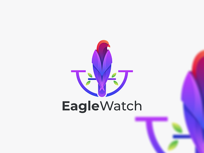 EagleWatch Logo american animal app design bird branding colorful eagle gradient gradient logo graphic design icon logo modern technology vector