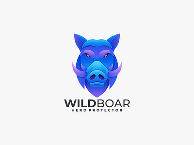 Wild Board Logo animal brand identity branding colorful gradient logo graphic design icon illustration logo logo inspiration pig vector wilboard