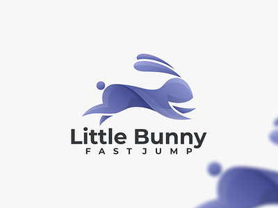 Little Bunny Logo animal brand identity bunny colorful gradient logo graphic design illustration logo logo inspiration purple rabbit visual identity