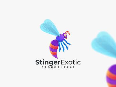 Stinger Exotic Logo animal bee brand identity branding colorful digital fly gradient logo graphic design icon illustration logo modern technology vector visual identity